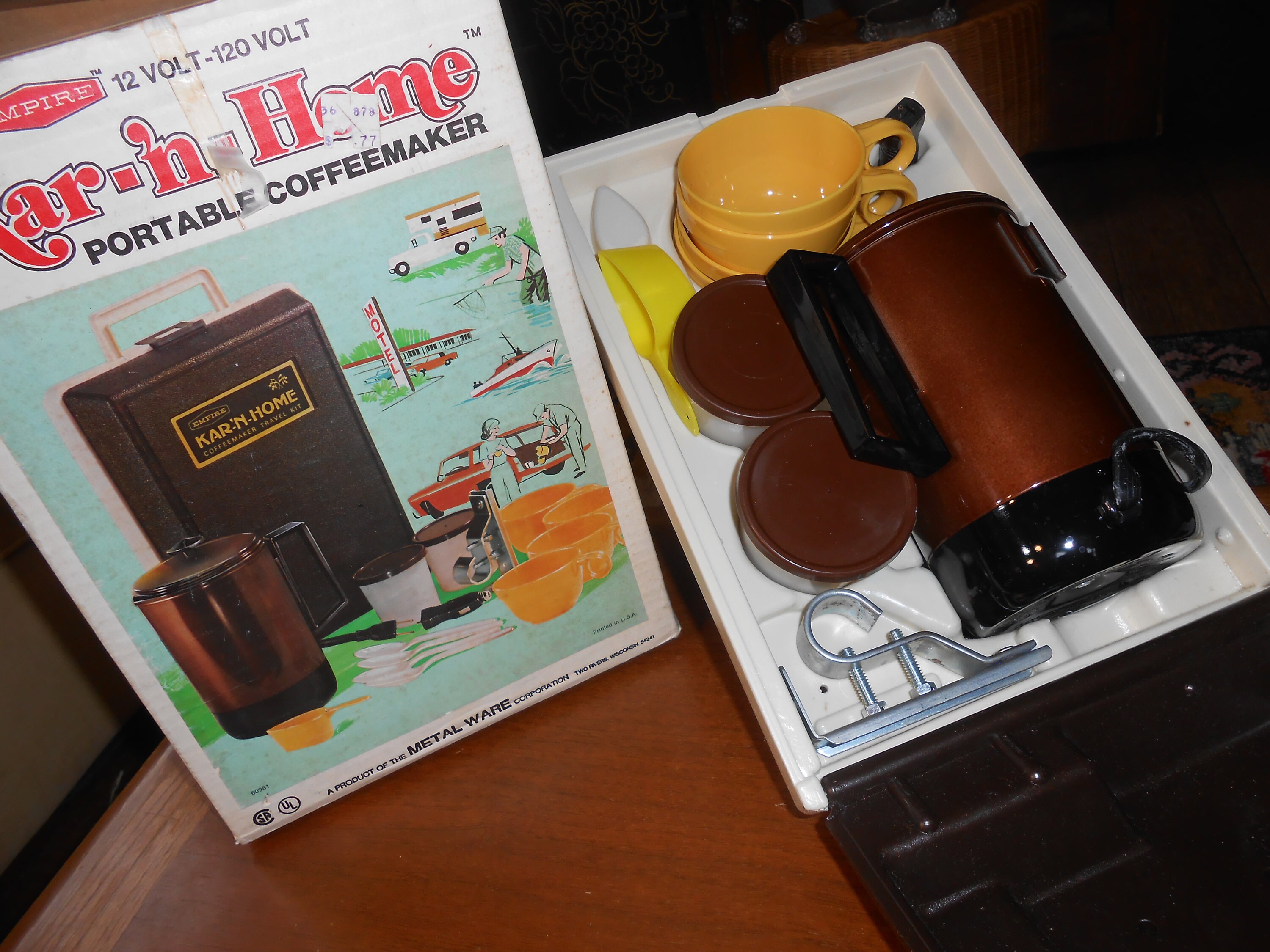 Vtg Empire 3-Cup Coffee Maker & Cord In Original Box Travel Size