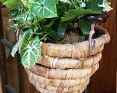 Vintage Rattan Wicker Plant Holder hanger - Large BuckeyeBeads-Boho-40 inches long