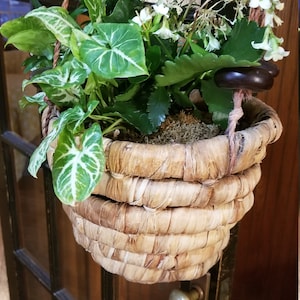 Vintage Rattan/Wicker Plant Holder/hanger - Large BuckeyeBeads-Boho-40 inches long