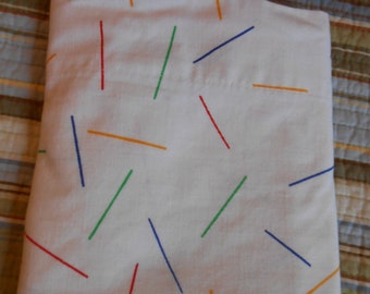 Vintage pillowcase, Red, blue, Yellow and green, regular sized, Primary colors, Looks like pixie sticks