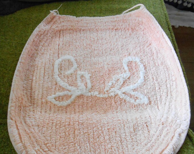 Vintage Chenille Toilet Seat Cover Etsy