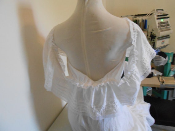Vintage Vicky Vaughn junior white peasant dress /… - image 6