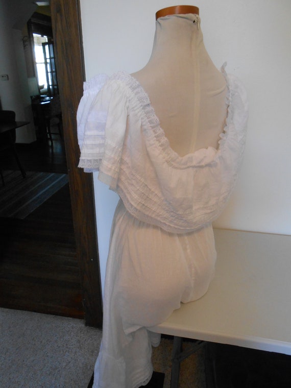 Vintage Vicky Vaughn junior white peasant dress /… - image 3