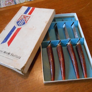 Vintage Regent Sheffield England stainless steel set of knife 4 piece