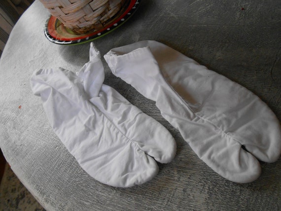 Vintage Japanese White Tabi socks,slippers,socks … - image 1