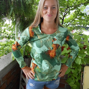 Vintage shades of green psychedelic shirt image 1