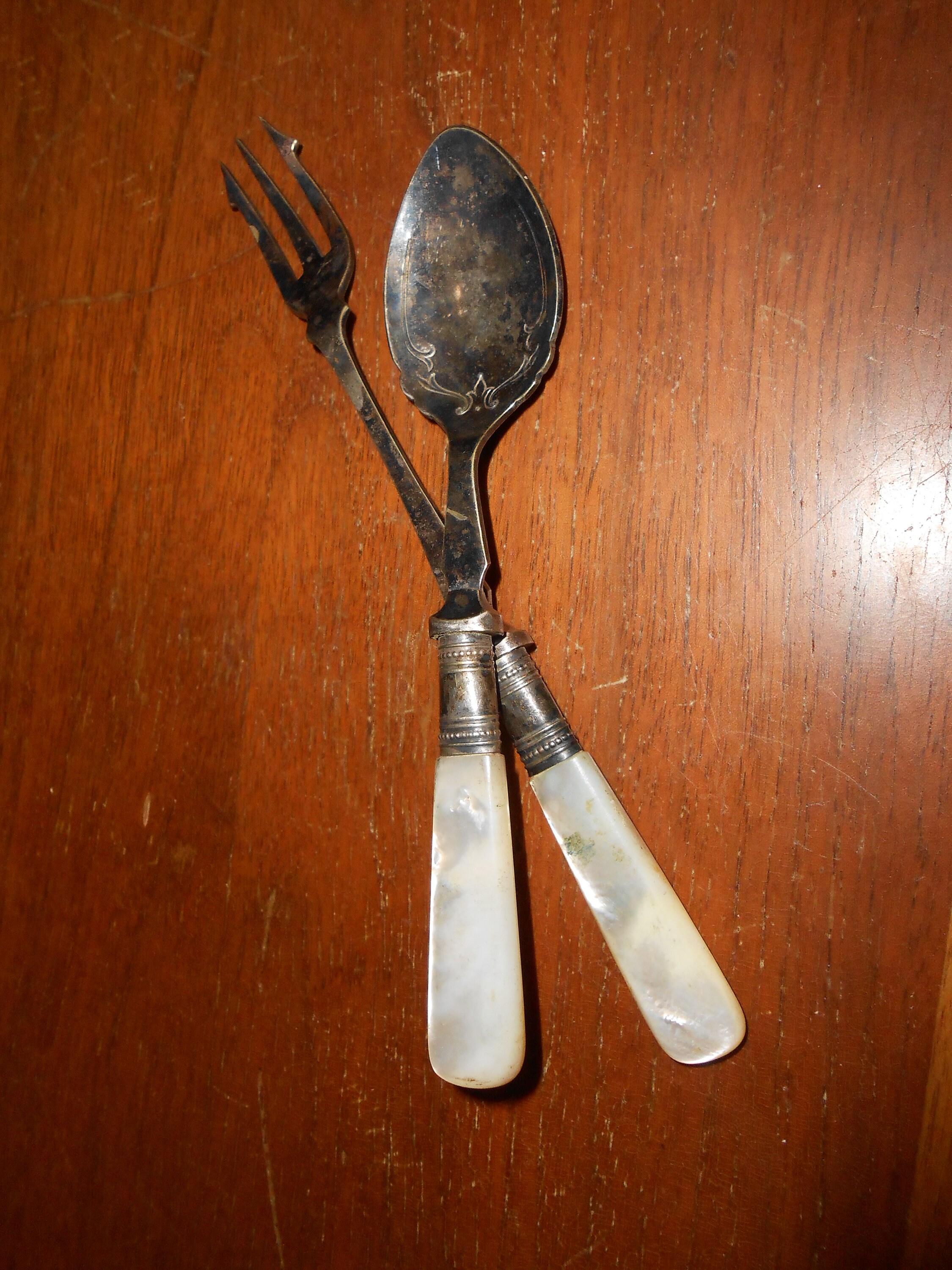 Antique Pickle Fork & Jam Spoon Mother of Pearl Handles Etsy