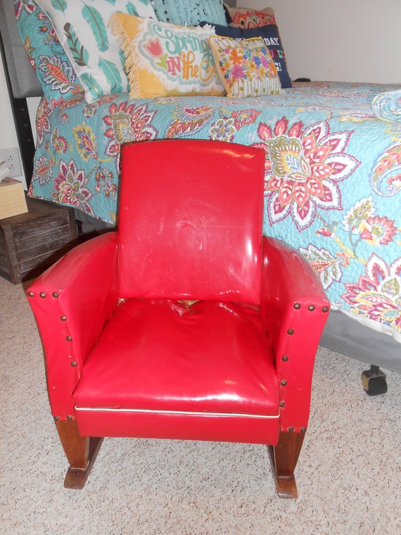 Vinyl on sale rocking chair