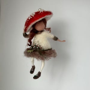 Needle felted fairy, Waldorf inspired, felted fairy, wool fairy, wool doll, art doll, forest fairy, mushroom, fairy, children room, gift