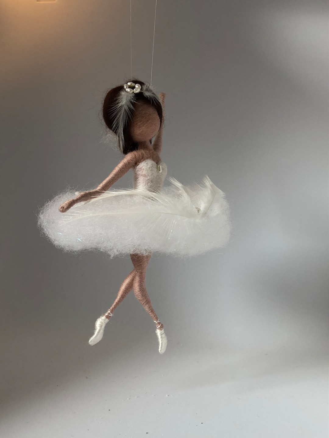 Needle Felted Doll, Waldorf Inspired, Ballerina, White Dress, Swan Lake ...