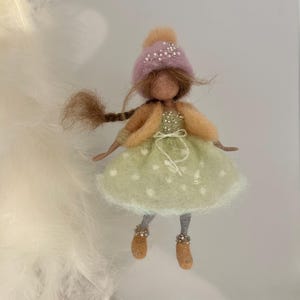 Needle felted doll, Waldorf inspired, felted doll, felted fairy, Christmas doll, Christmas decor, Christmas gift, wool doll, doll miniature