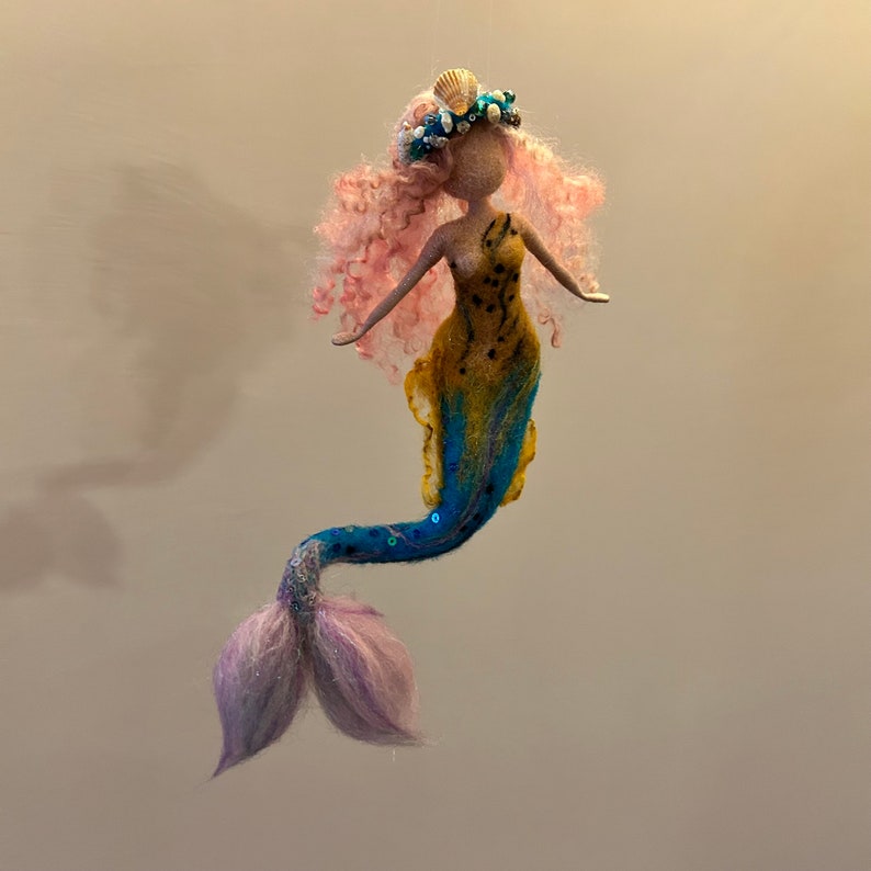 Needle Felted Mermaid, Waldorf Inspired, Felted Mermaid, Mermaid, Wool
