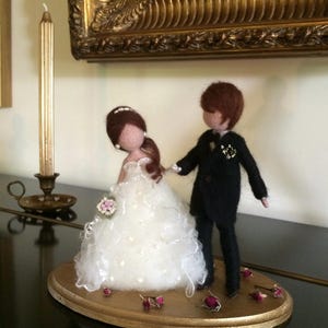 Needle felted Wedding couple, Wedding couple, Wool doll, Bride and groom, Wedding