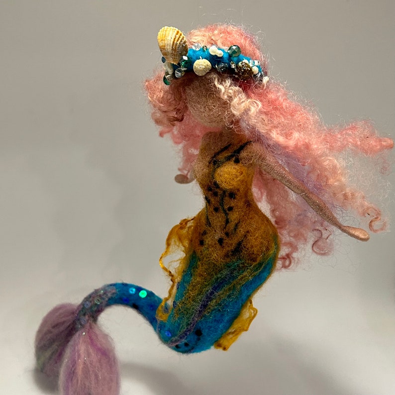 Needle Felted Mermaid, Waldorf Inspired, Felted Mermaid, Mermaid, Wool