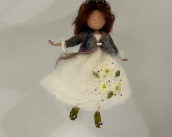 Needle felted fairy, Waldorf inspired, felted fairy, wool fairy, wool doll, gift, children room, art doll, spring fairy, doll miniature