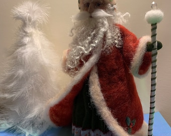 Needle felted Santa Claus, wool Santa, Santa Claus, Christmas, Christmas gift, Christmas decoration, standing doll, felted Santa, wool doll