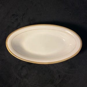 Vintage Haviland Porslin Limoges Vita Serveringsfat med Guldkant - Schleiger 125