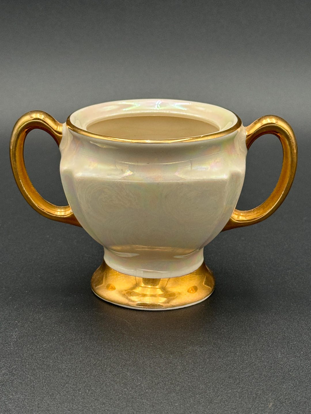 Vintage CG USE Warranted 22K Gold Aqua Lusterware Sugar Cup Etsy