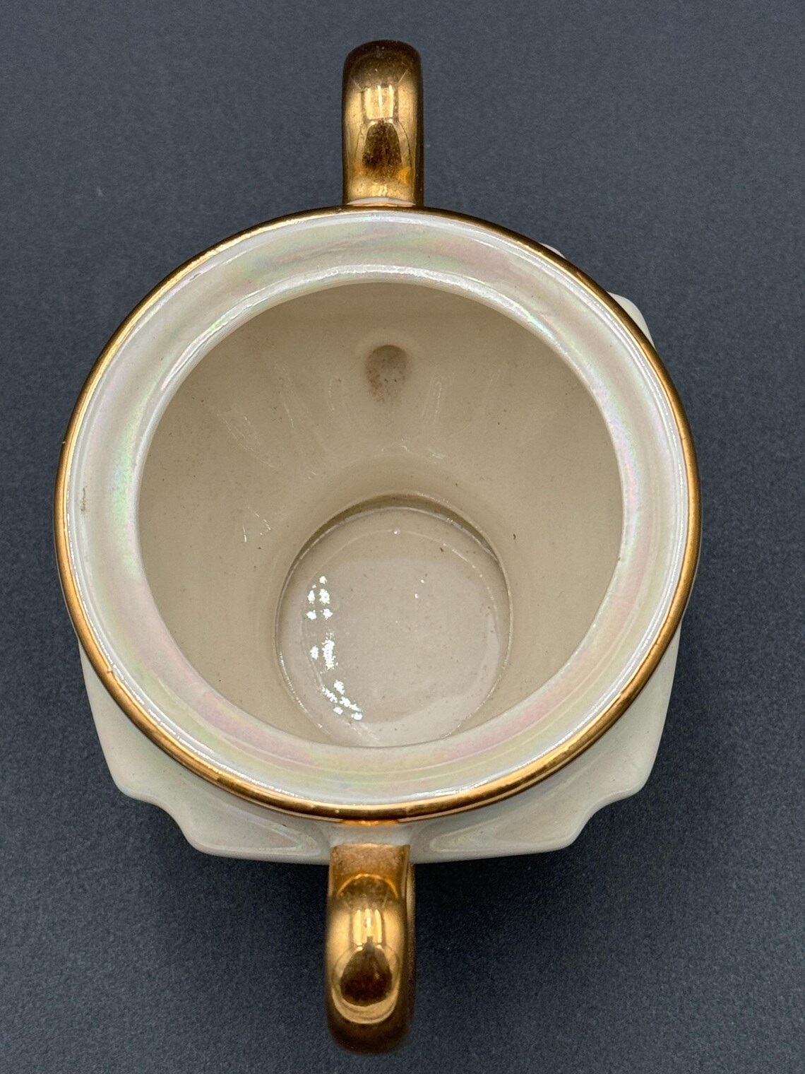 Vintage CG USE Warranted 22K Gold Aqua Lusterware Sugar Cup Etsy