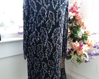 Sequin Dress Multicolor Sequins Dress Vintage Flame Dress 100%  Women Accessories Unique Clothing Sequin Clothing Fully Sequin Handmade Rare