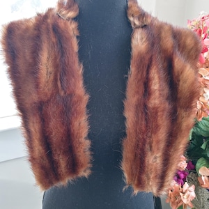 Mink Collar Fur Accessories Vintage Fur Ginuwine Mink Fur Fabric Repurpose Mink Make It Your Own DIY Brown Mink Fur Piece Of Fur