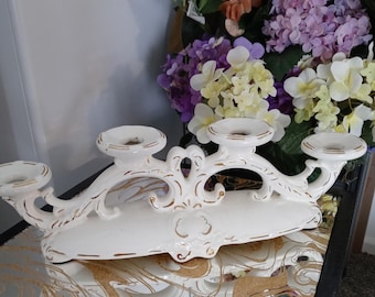 Porcelain Candelabra 4 Pillar Candlestick Holder Candelabra Centerpiece Porcelain Candlestick Holder Elegant Home Decor Vintage Candelabra