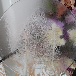 Glass Platter Holiday Platter Christmas Meat Tray Large Glass Platter Christmas Tree Platter Holiday Decor Vintage Serving Platter Rare Find