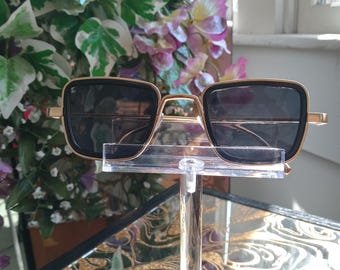 Gafas de sol unisex, gafas de sol retro, gafas de sol con montura dorada, accesorios unisex, gafas de sol retro únicas con montura dorada, gafas de sol raras