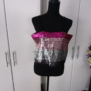 Halter Top Fully Sequin Halter Top Multi Color Sequin Halter Women Accessories Fully Squinted Handwork Hand Beaded Vintage Clothing