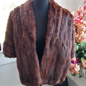 Mink Fur Stole Fur Mink Cape Alan Furs Custom Made Dark Sable Chocolate Brown Fur Bridal Fur Cape Capelet Stole Fur Shoulder Wrap Vintage
