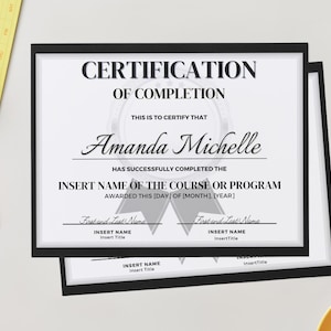 Certificate of Completion | 5 Designs (Digital Download)