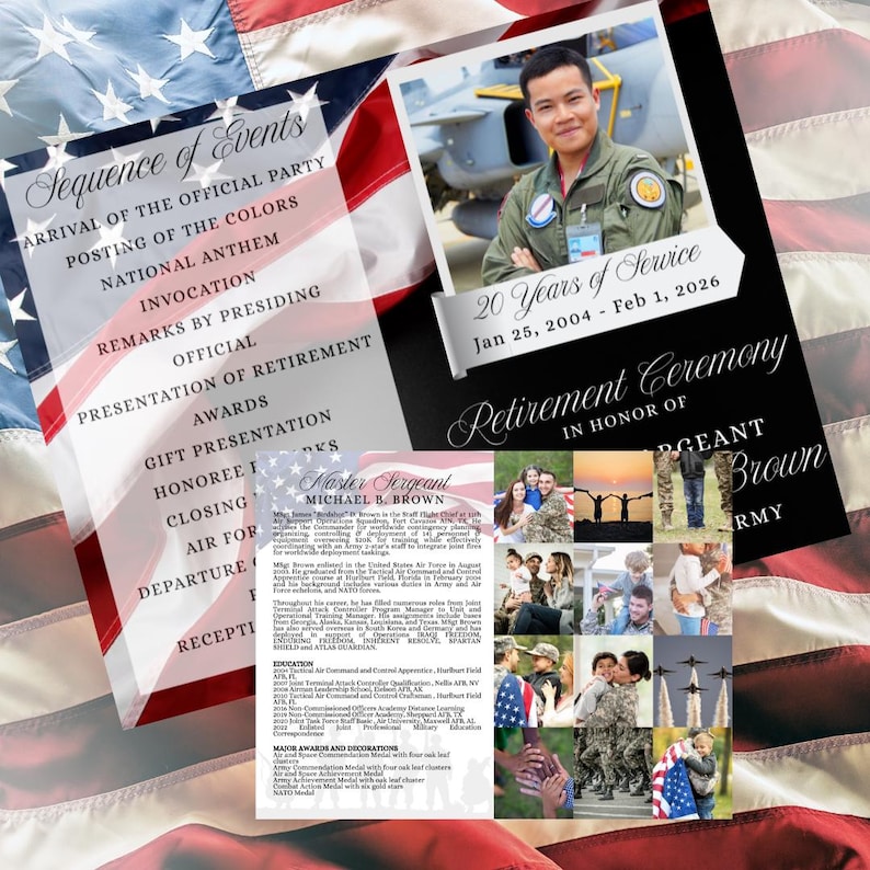 Bifold US Military Retirement Program | Military Ceremony (digital ...