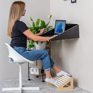 Murphy Desk Shelf Combo | Wall Mounted Folding Desk | Space Saving Convertible Table for Small Spaces