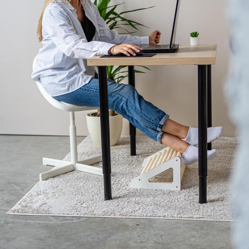Wooden Footrest for Desk | Ergonomic Office Foot Stool | Handmade ...