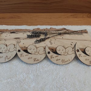 Magnet en bois pour annonce de grossesse