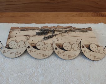 Magnet en bois pour annonce de grossesse