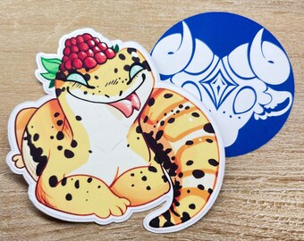 Sticker gecko léopard, vinyle imperméable, cadeau pour amateur de reptiles, cadeau pour propriétaire de gecko, fini mat, autocollant brillant, décalcomanies de reptiles heureux