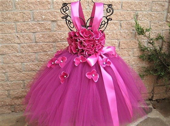 fuchsia flower girl dresses