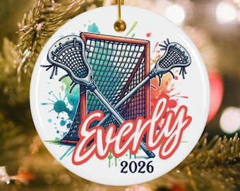 Personalized Lacrosse Christmas Ornament – Lacrosse Goalie Player Design 2026