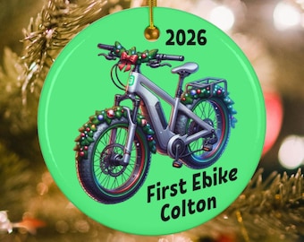 Ebike Ornament, E-bike Christmas Ornament, Electric Bike Ornament, First Ebike, Gift for Ebike Lover, Ebike Enthusiast - Personalized 2026