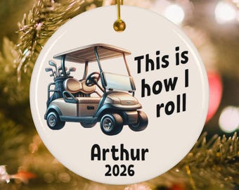 Personalized Golf Cart Christmas Ornament - gift for golfer - Golf Ornament 2026