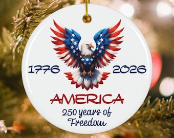 250th Anniversary of the United States of America Christmas Ornament - 250 years of the USA ornament