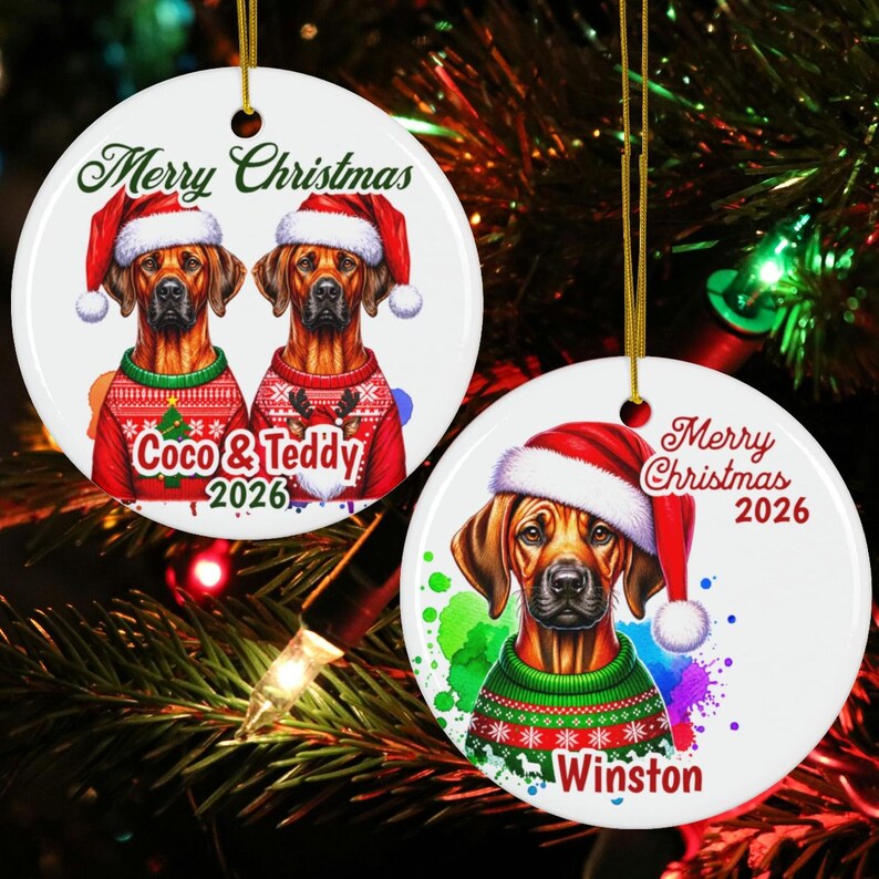 Christmas Rodesian Ridgeback Personalized Rhodesian Ridgeback Christmas Ornament - One Rhodesian ...