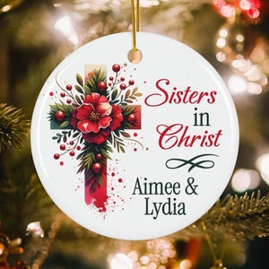 Christian Friendship Ornament, Sisters in Christ Christmas Ornament, Christian Bible Study Group, Best Friend Ornament, Friendship Keepsake