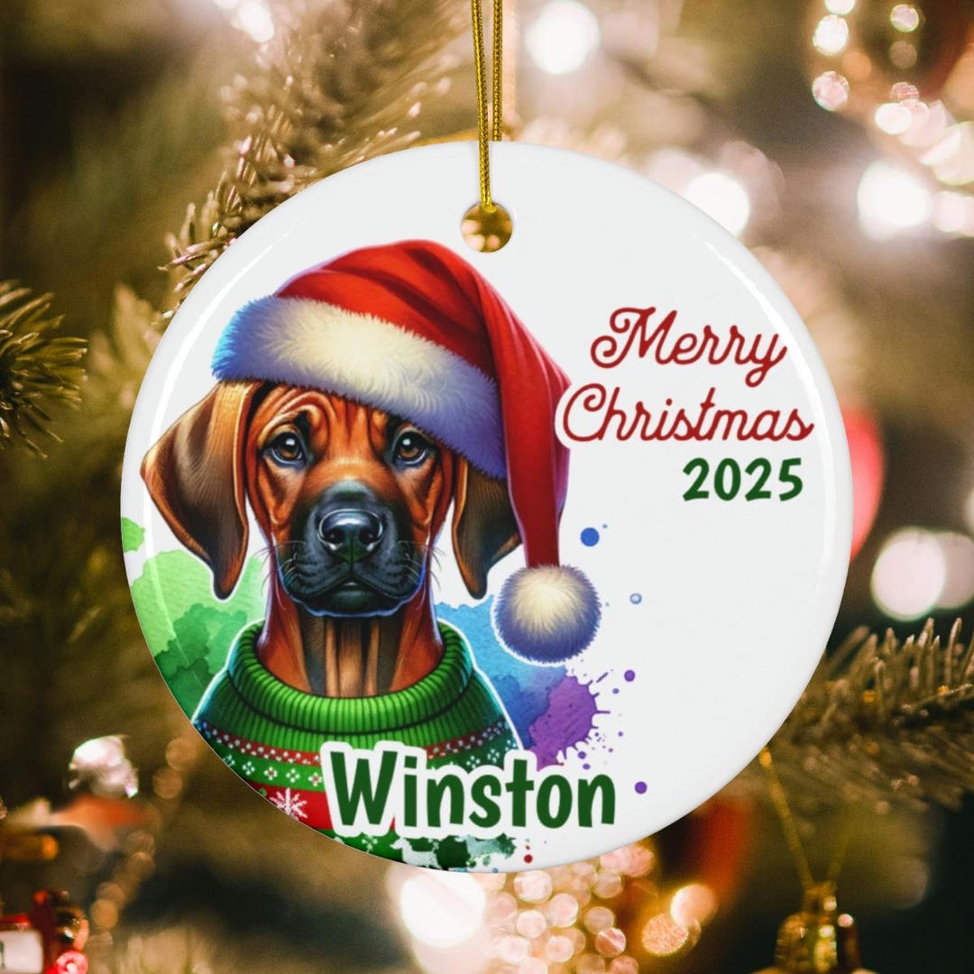 Personalized Rhodesian Ridgeback Christmas Ornament - One Rhodesian ...