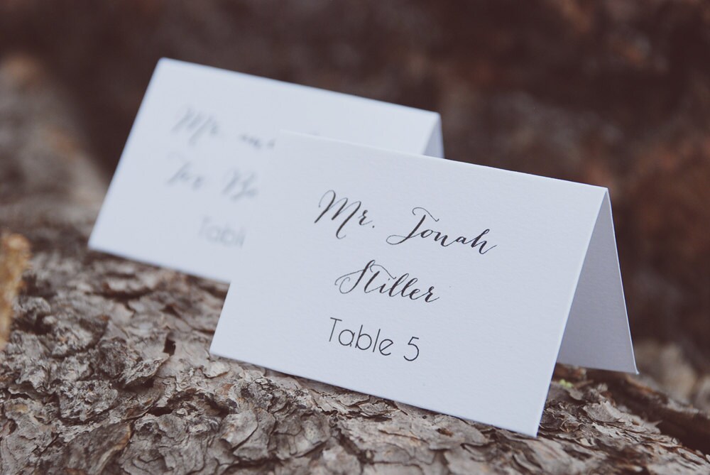 Wedding Place Card Simple and Modern Tented Table Setting Etsy