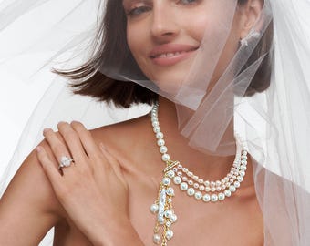 Pearl Necklace and Earrings Set. Bridal Jewelry: Asymmetrical, Natural  Pearls. Handmade Statement Necklace