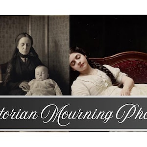 Lot de photos de deuil numériques victoriennes pour scrapbooking - éphémères gothiques vintage