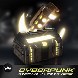 Cyberpunk Stream Alerts: x5 Gifted Sub | x1 Donation | x3 Bits | Twitch Kick YT Fb Stream Overlays | CsGo Cod Valorant | Futuristic Alerts
