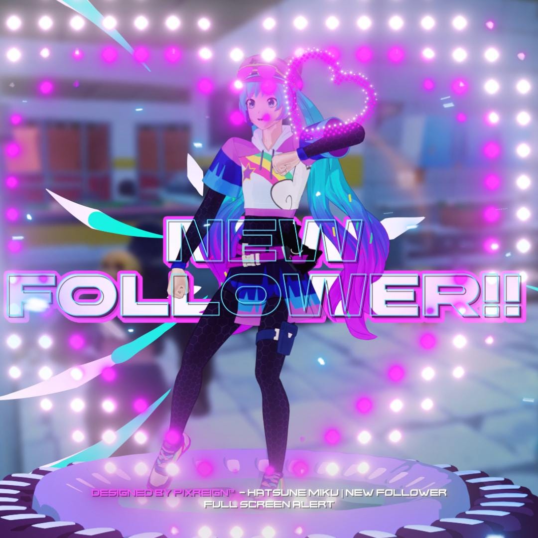 Hatsune Miku Follower Alert | Miku Twitch & Kick Overlays | Miku Stream ...